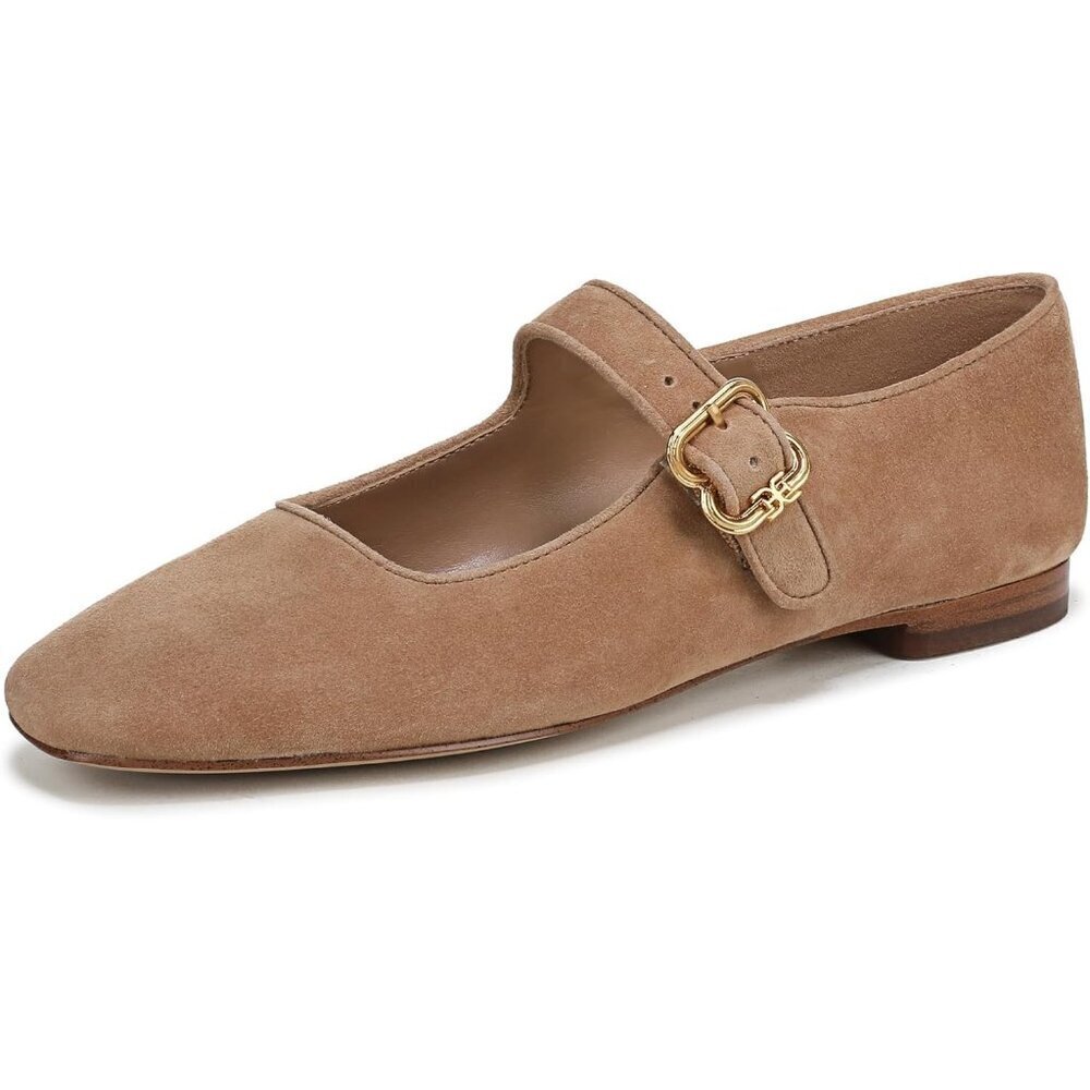 Sam Edelman Womens Cyprus Tan Leather  Michaela Mary Jane Ballet Flat Shoes